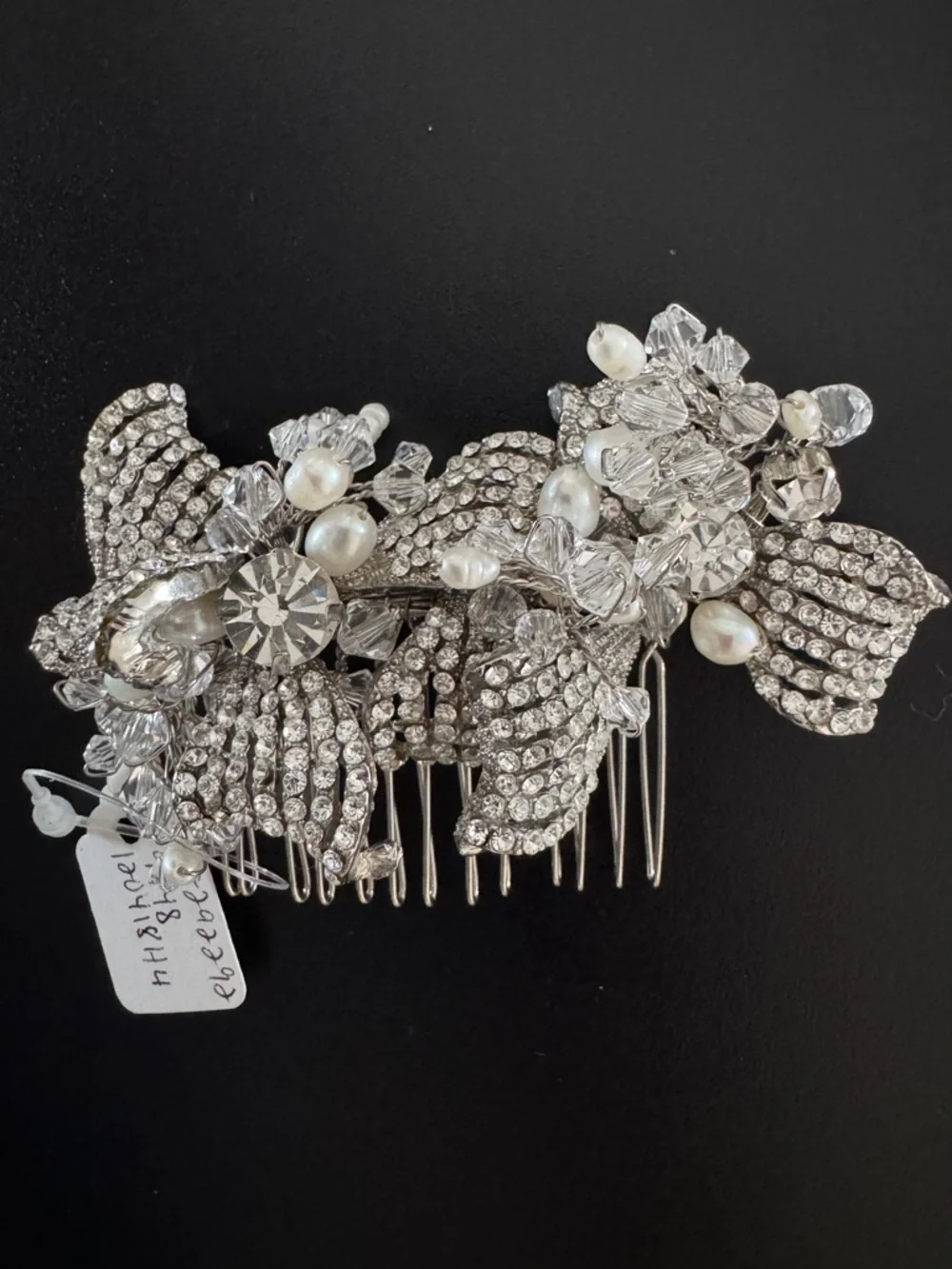 Crystal &‎ Pearl Silver Hair Comb - Bridal Hair Accessory